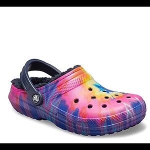 Tie Dye lined Crocs